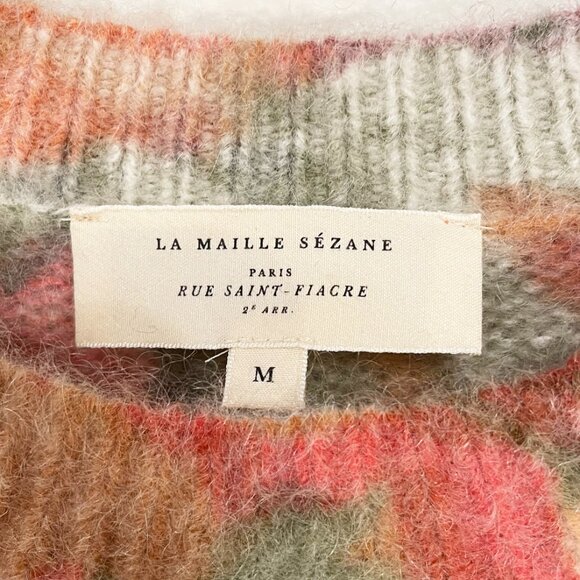 EUC Sezane Dioni Mohair Wool Floral Sweater Almeria Print Medium - Picture 6 of 8